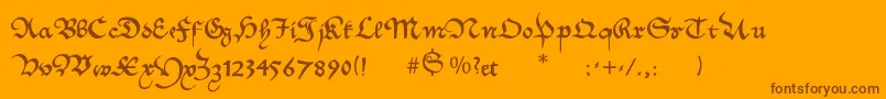 Mkantzley Font – Brown Fonts on Orange Background