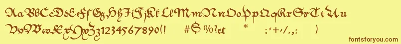 Mkantzley Font – Brown Fonts on Yellow Background