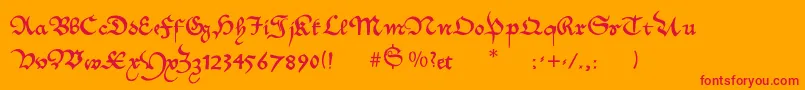 Mkantzley Font – Red Fonts on Orange Background