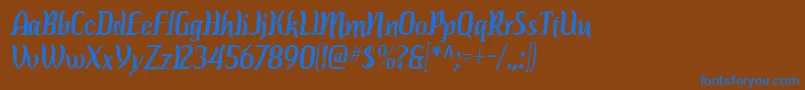 Colourba Font – Blue Fonts on Brown Background