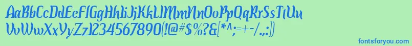 Colourba Font – Blue Fonts on Green Background