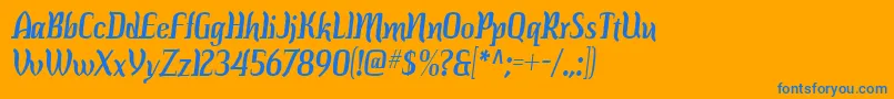 Colourba Font – Blue Fonts on Orange Background