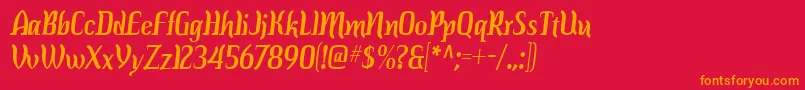 Colourba Font – Orange Fonts on Red Background