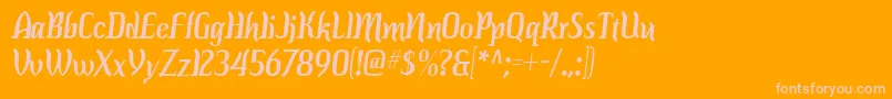 Colourba Font – Pink Fonts on Orange Background