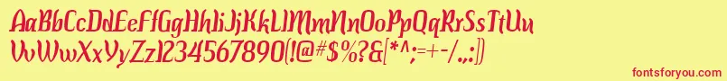 Colourba Font – Red Fonts on Yellow Background