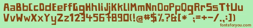 PaperjohnnyeinsRegular Font – Brown Fonts on Green Background