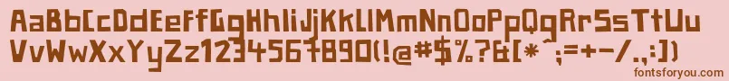 PaperjohnnyeinsRegular Font – Brown Fonts on Pink Background