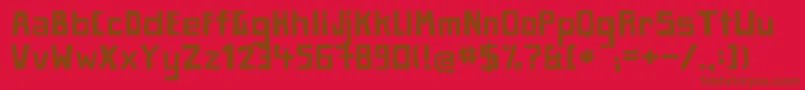 PaperjohnnyeinsRegular Font – Brown Fonts on Red Background