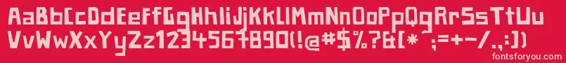PaperjohnnyeinsRegular Font – Pink Fonts on Red Background