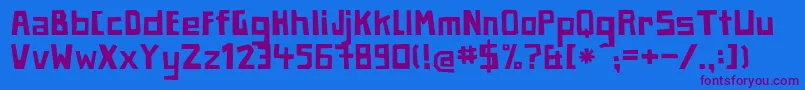 PaperjohnnyeinsRegular Font – Purple Fonts on Blue Background