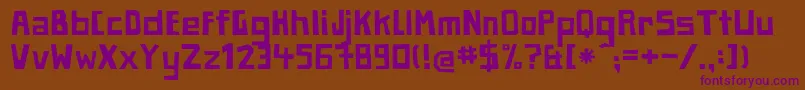 PaperjohnnyeinsRegular Font – Purple Fonts on Brown Background