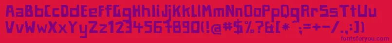 PaperjohnnyeinsRegular Font – Purple Fonts on Red Background