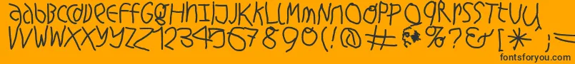 HingehudeltBold Font – Black Fonts on Orange Background