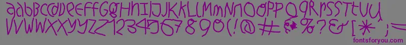 HingehudeltBold Font – Purple Fonts on Gray Background