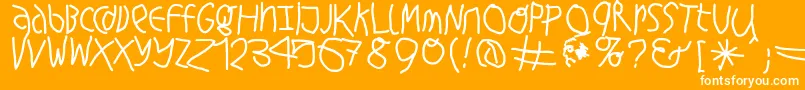 HingehudeltBold Font – White Fonts on Orange Background