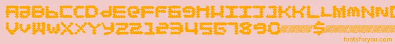 Police Suchmoney – polices orange sur fond rose