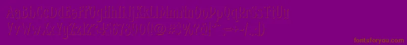 フォントFhacondfrenchshadenc – 紫色の背景に茶色のフォント