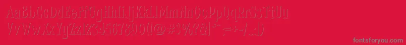 フォントFhacondfrenchshadenc – 赤い背景に灰色の文字