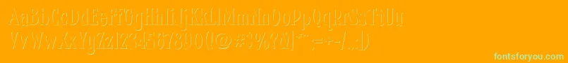 Fhacondfrenchshadenc Font – Green Fonts on Orange Background