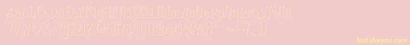 Fhacondfrenchshadenc-Schriftart – Gelbe Schriften auf rosa Hintergrund