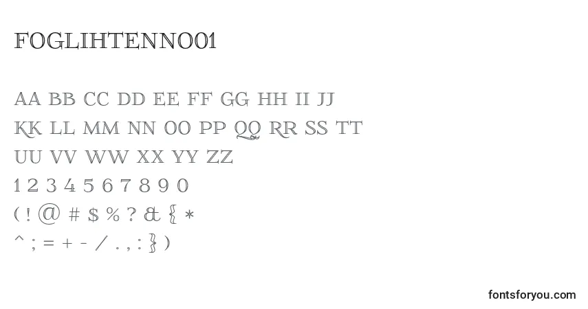 Schriftart Foglihtenno01 – Alphabet, Zahlen, spezielle Symbole