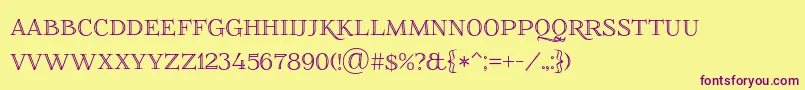Foglihtenno01 Font – Purple Fonts on Yellow Background