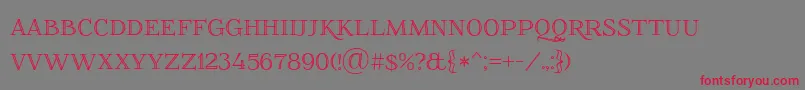 Foglihtenno01 Font – Red Fonts on Gray Background