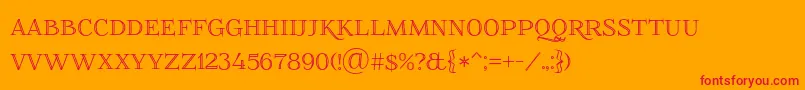 Foglihtenno01 Font – Red Fonts on Orange Background