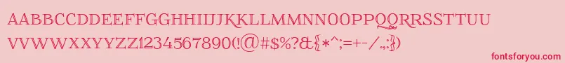 Foglihtenno01-Schriftart – Rote Schriften auf rosa Hintergrund