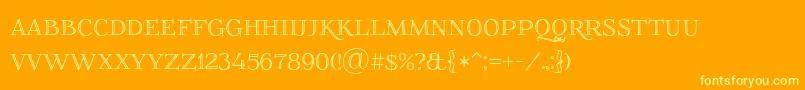 Foglihtenno01 Font – Yellow Fonts on Orange Background