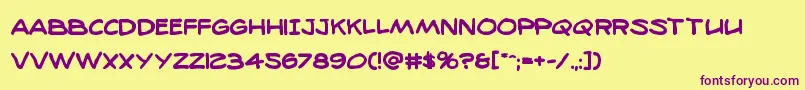 98bottlesbold Font – Purple Fonts on Yellow Background