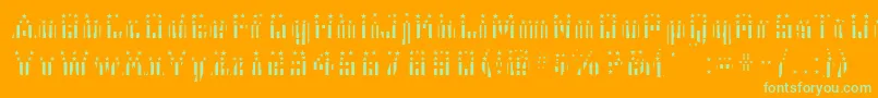 Cfb1AmericanPatriotSpangle2Bold-Schriftart – Grüne Schriften auf orangefarbenem Hintergrund