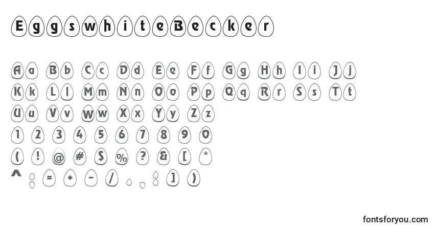 characters of eggswhitebecker font, letter of eggswhitebecker font, alphabet of  eggswhitebecker font