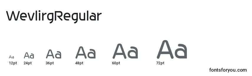 sizes of wevlirgregular font, wevlirgregular sizes