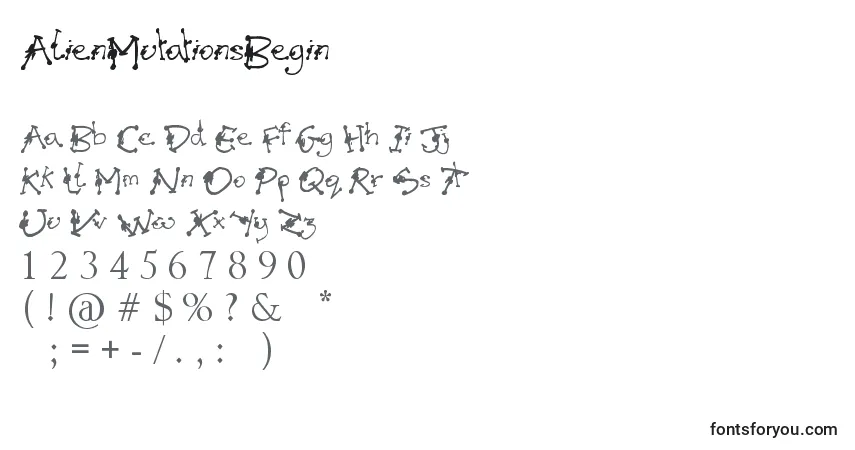 characters of alienmutationsbegin font, letter of alienmutationsbegin font, alphabet of  alienmutationsbegin font