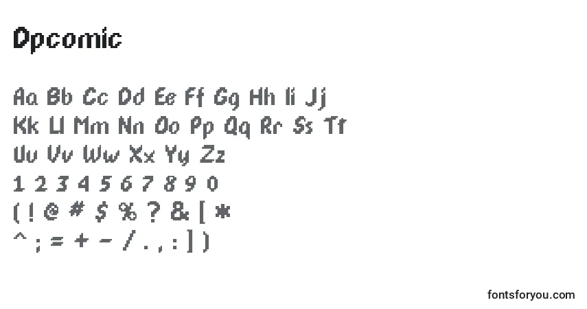 characters of dpcomic font, letter of dpcomic font, alphabet of  dpcomic font