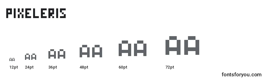 sizes of pixeleris font, pixeleris sizes