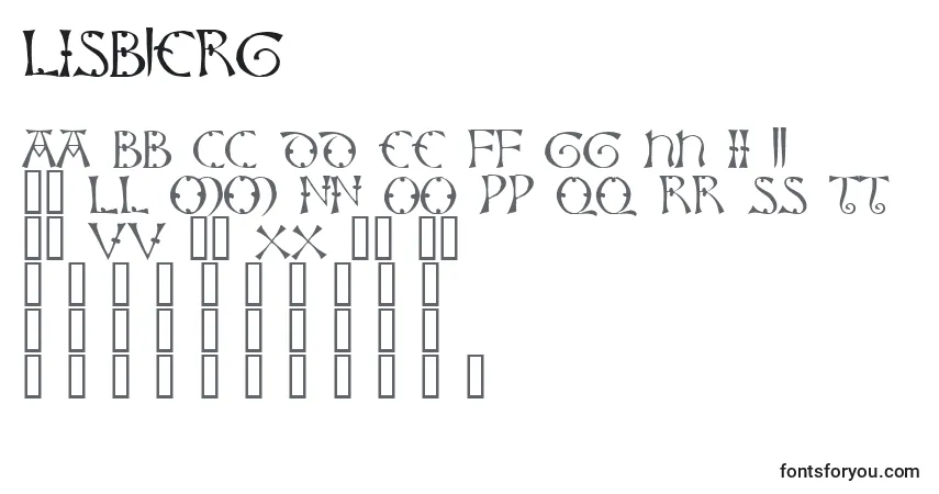 characters of lisbjerg font, letter of lisbjerg font, alphabet of  lisbjerg font