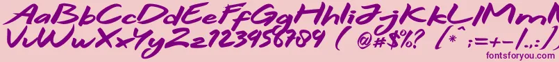 Hitam Font – Purple Fonts on Pink Background