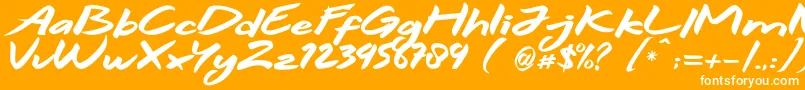 フォントHitam – オレンジの背景に白い文字