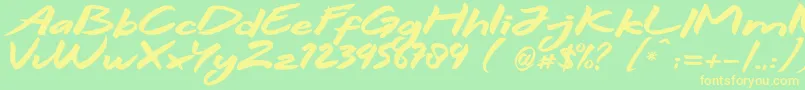 Hitam-Schriftart – Gelbe Schriften auf grünem Hintergrund