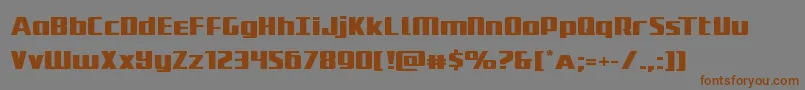 Subadaiexpandフォントについての詳細 フォントSubadaiexpand – 茶色の文字が灰色の背景にあります。