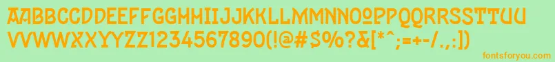 SilvaModern Font – Orange Fonts on Green Background