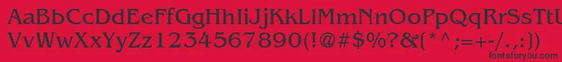 BenguiatRegular Font – Black Fonts on Red Background