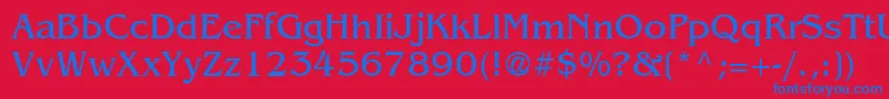 BenguiatRegular-fontti – siniset fontit punaisella taustalla