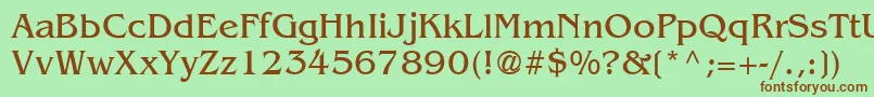 BenguiatRegular-fontti – ruskeat fontit vihreällä taustalla