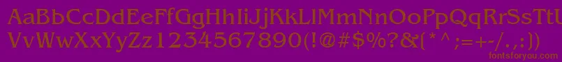 BenguiatRegular-Schriftart – Braune Schriften auf violettem Hintergrund