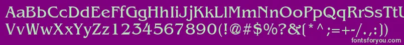 BenguiatRegular Font – Green Fonts on Purple Background