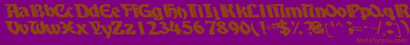 BoyhooddriveRegularTtcon Font – Brown Fonts on Purple Background