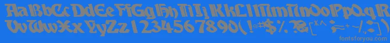 BoyhooddriveRegularTtcon Font – Gray Fonts on Blue Background